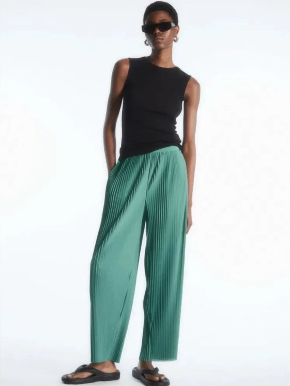 COS Plisse Green Pants